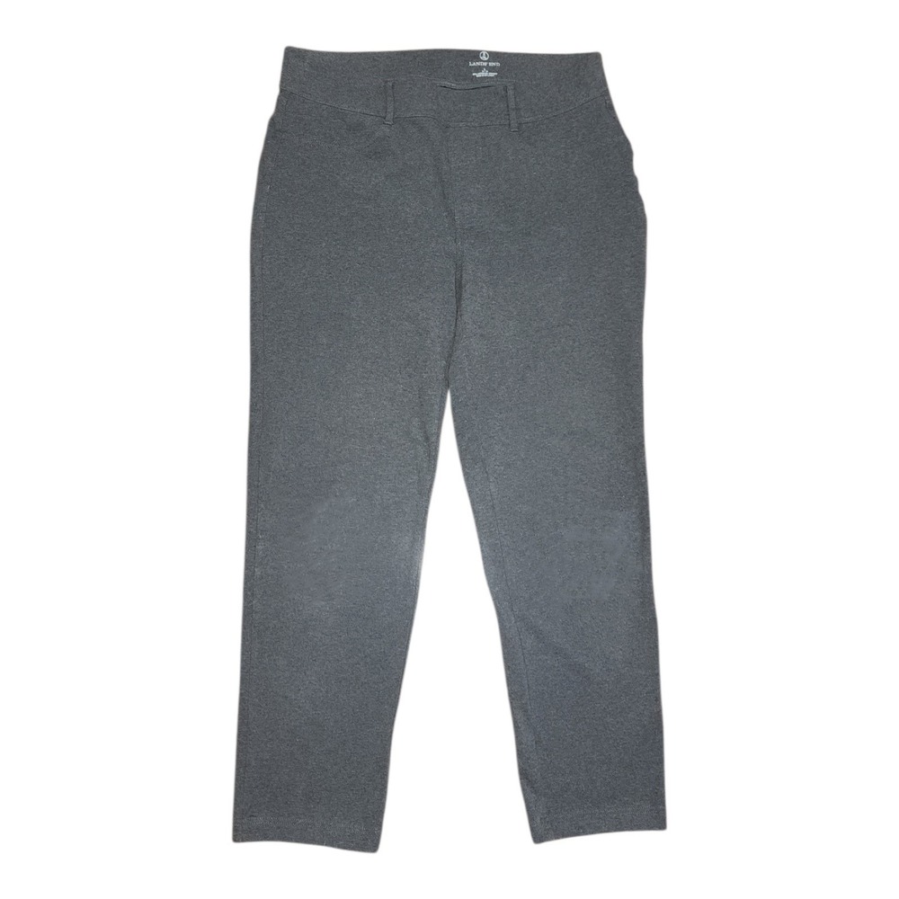 Lands End Pants Womens Size L Large Gray Strafish Jean Stretch Comfort Waist